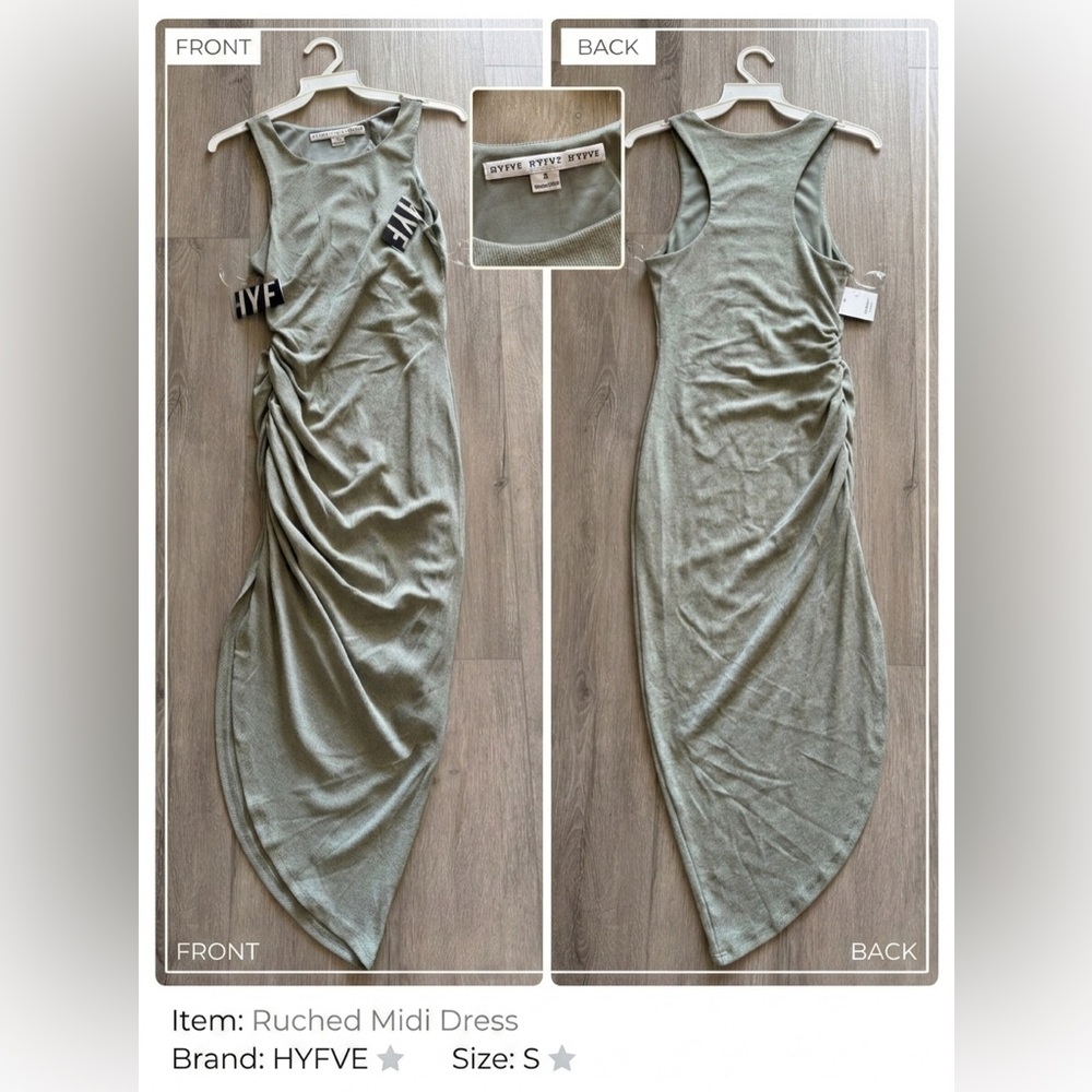 HYFVE Women's Asymmetrical Olive Dress